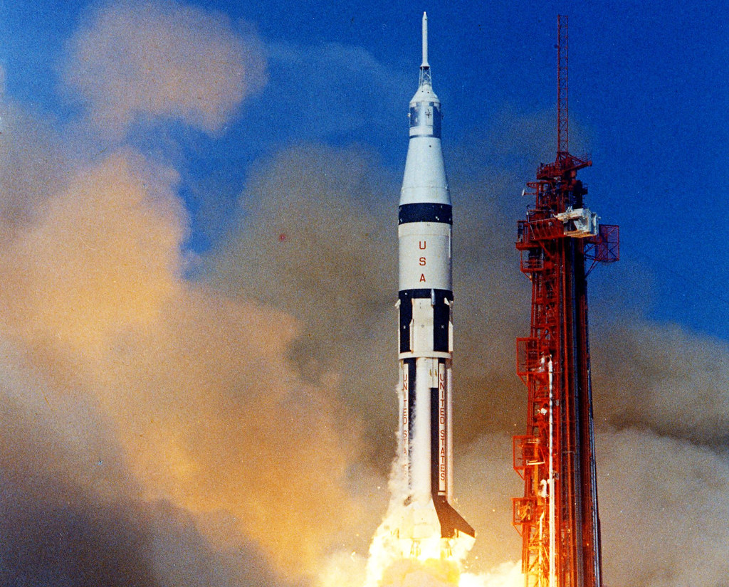 Apollo 7 Launched as Race to Moon Reached Final Stretch