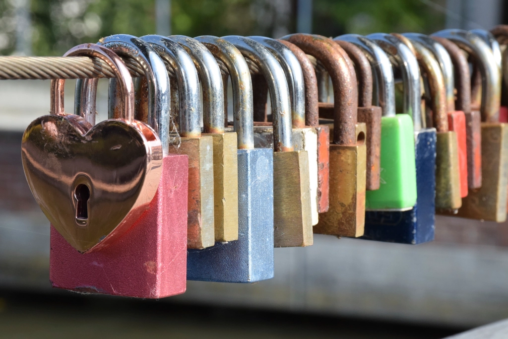 Love lock, romance padlock